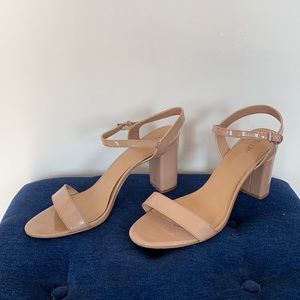 Abound nude steph block heel strapped sandals